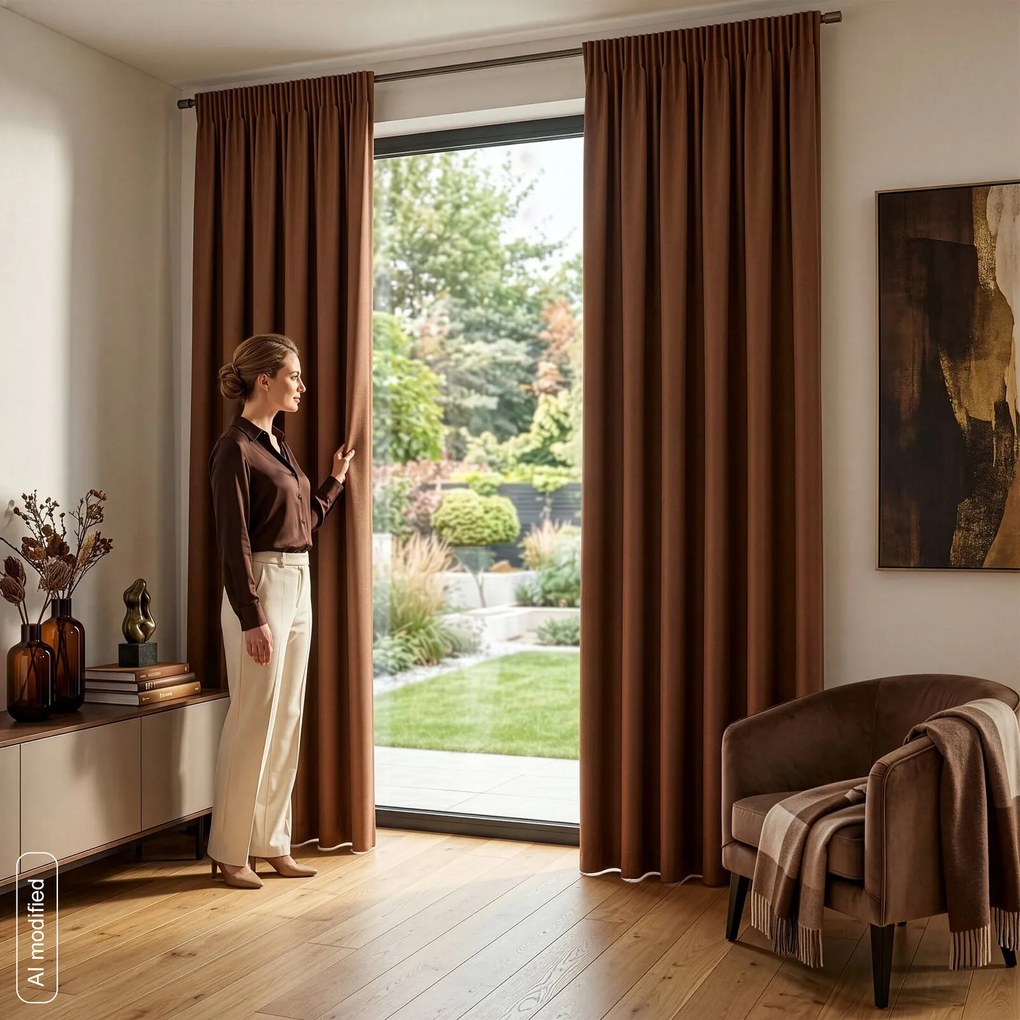 ZÁVES NA PÁSKE OLENA 140X270 CM HRDZAVÁ