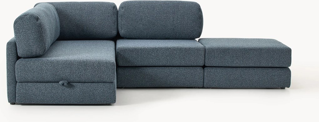 Buklé rohová rozkladacia pohovka's úložným priestorom Ladina