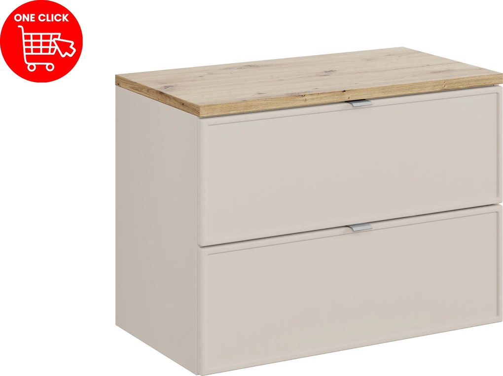 Comad Kúpeľňová skrinka pod doskové umývadlo SET-BC B Artisan 80 kašmír/dub artisan
