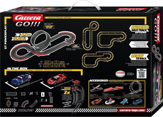 Pretekárska dráha Carrera Go 20062597 GT Powerplay 4,9m