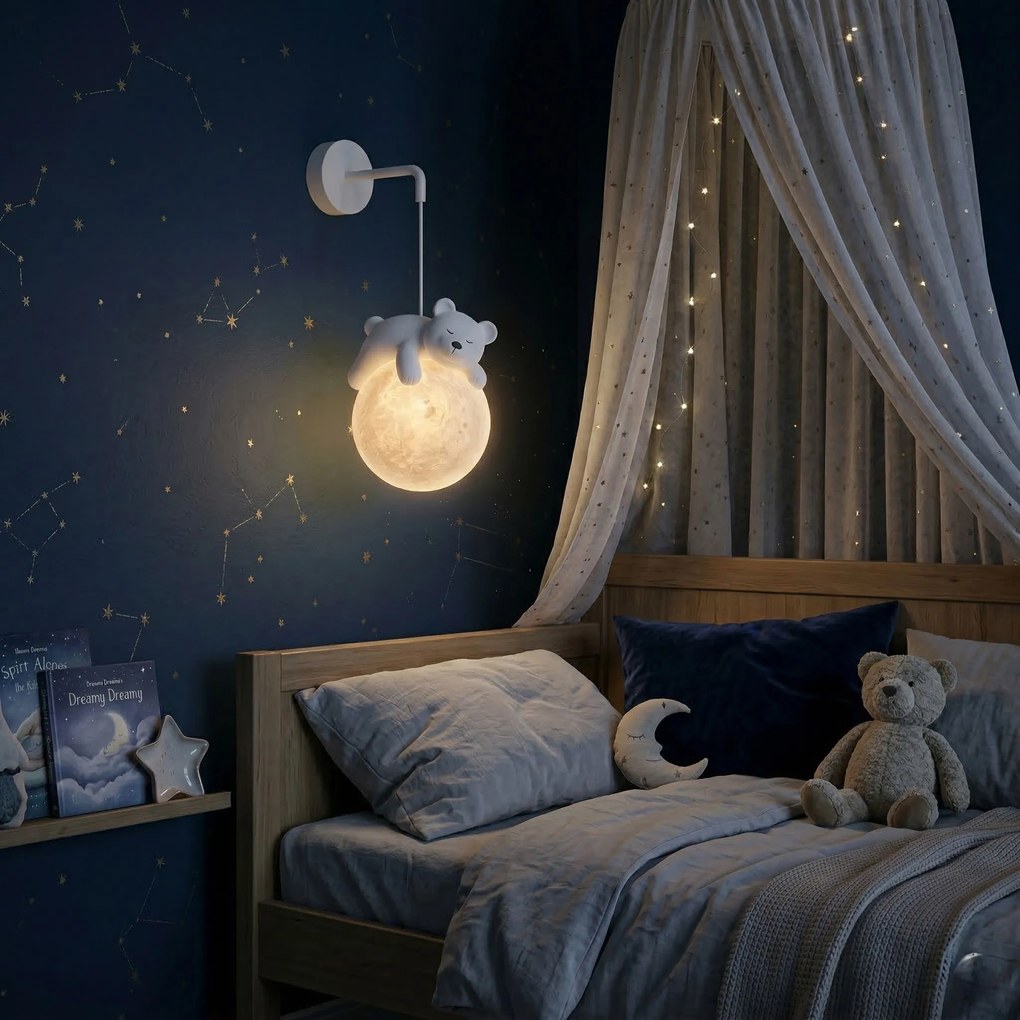 Toolight Toolight, NÁSTENNÁ LAMPA NÁSTENNÉ SVIETIDLO WHITE BEAR G161-1W, OSW-07800