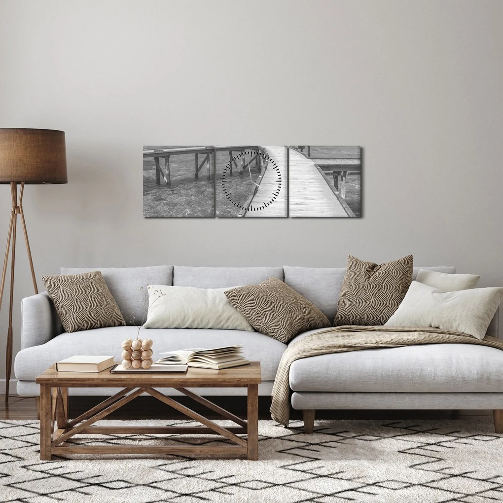 Obraz - Maledivy (s hodinami) (90x30 cm)