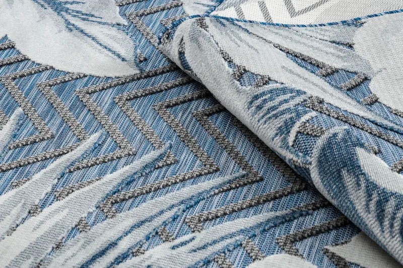 Kusový koberec Botanic 65242 Feathers navy – na von aj na doma, 176x270, modrá, chodba / predsieň, Dywany Łuszczów