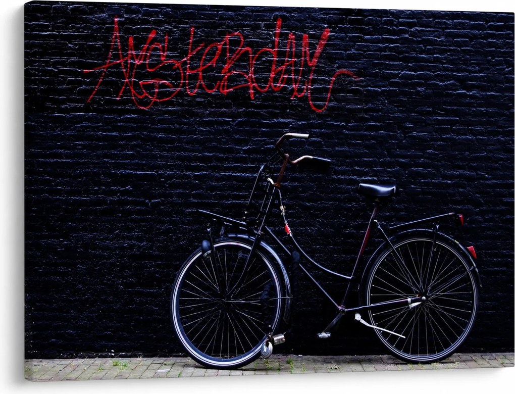 Obraz bicykla v Amsterdame (70x50 cm)