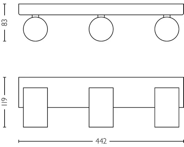 Philips - Kúpeľňové bodové svietidlo IDRIS 3xGU10/5W/230V IP44 čierna