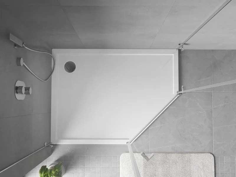 Mexen Flow päťuholníková vanička slim ľavá 100 x 80 cm, biely lesk - 46P108010L