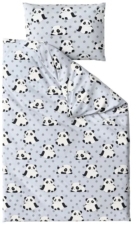 Obliečky z mikrovlákna PANDA sivé Rozmer obliečky: 70 x 80 cm | 140 x 200 cm