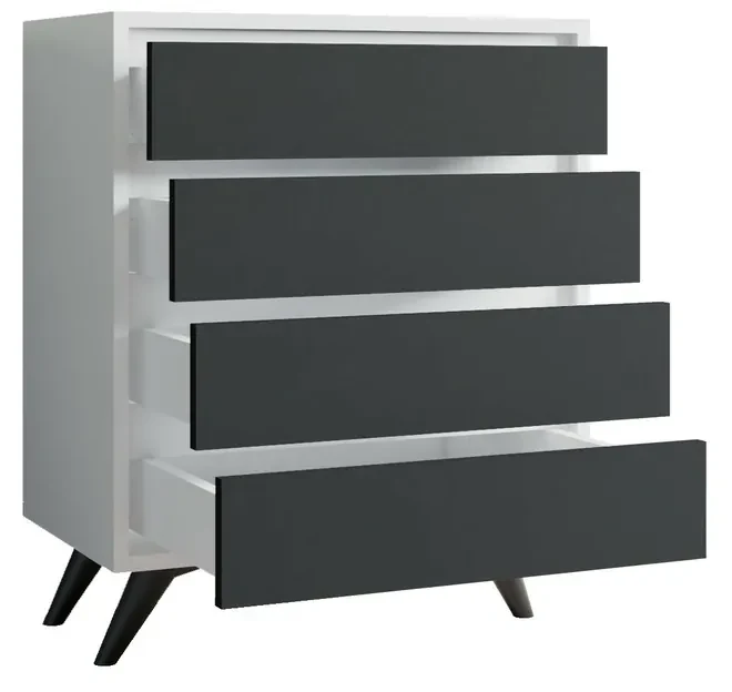 Komoda Suvera White and Anthracite