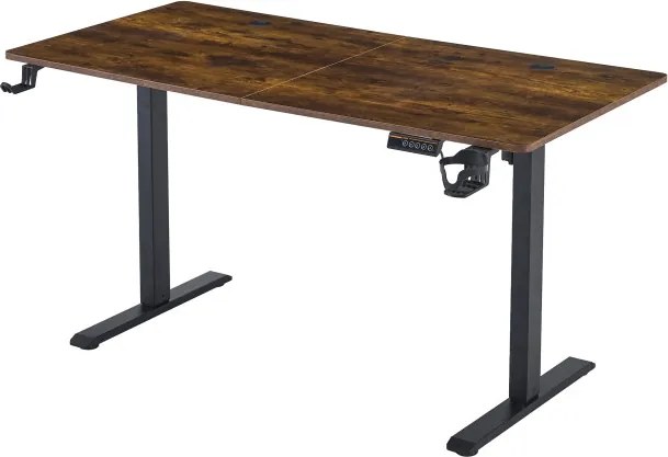 Elektrický výškovo nastaviteľný herný stôl SHADOW GAMER RUSTIC