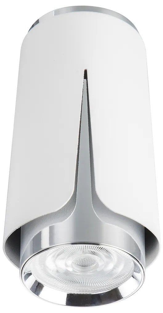 Stropné svietidlo Flower, 1x biele/chrómové kovové tienidlo