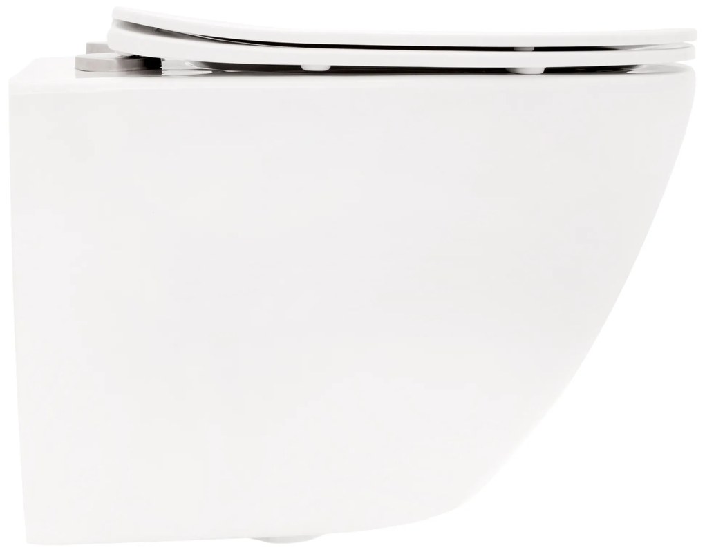 Závesné WC MAXMAX Rea Carlo mini RIMLESS + Duroplast sedátko flat - biele