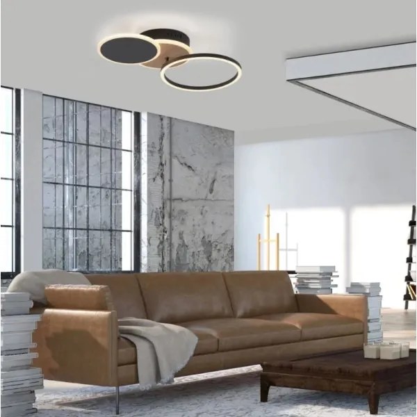 Leuchten Direkt 14116-78 -LED Stropné svietidlo SEVENT LED/25,5W/230V čierna/hnedá