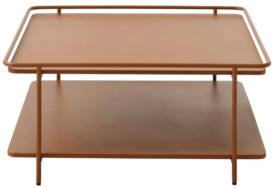 Kovový konferenčný stolík v terakotovej farbe 75x75 cm Yuba – Unique Furniture