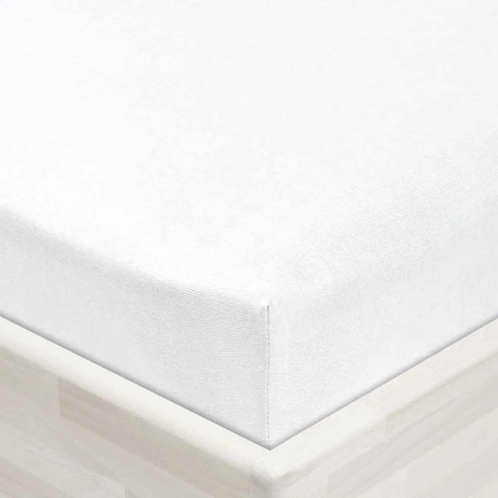 Detské jersey napínacie prestieradlo do postieľky JR-031 Biele 80 x 140 x 10 cm - do postieľky