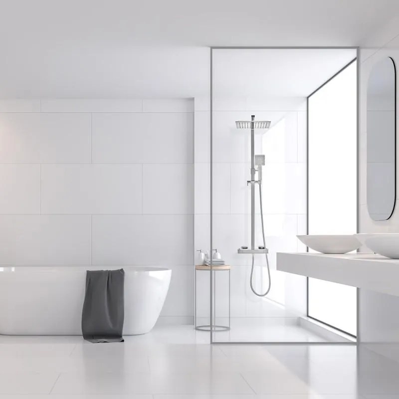 Sprchová tyč TAYLOR s ručnou a dažďovou sprchou - 25x25 cm - chrómová