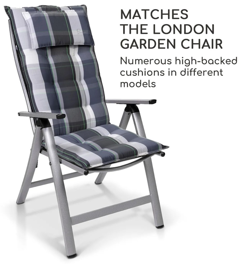 London, záhradná stolička, súprava 2 kusov, textilén, hliník, 6 pozícií, skladacia