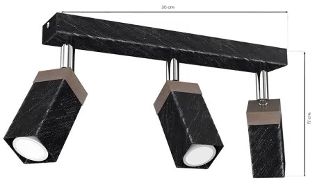 Bodové svietidlo SOLO 3xGU10/MR11/40W/230V čierna