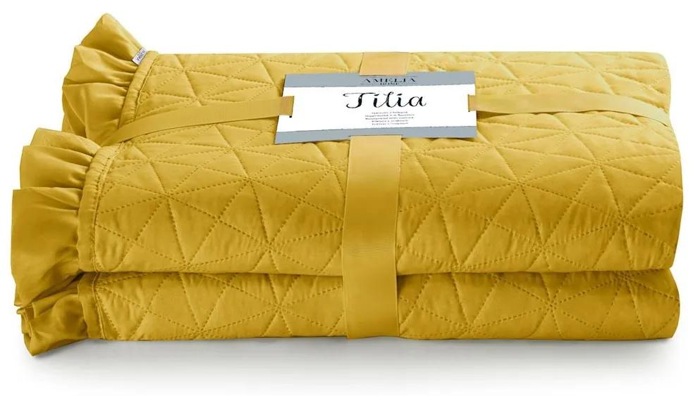 Prikrývka na posteľ AmeliaHome Tilia žltá, velikost 170x210