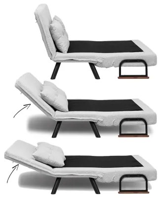 Rozkladacia dvojmiestná pohovka QIRA, sivá