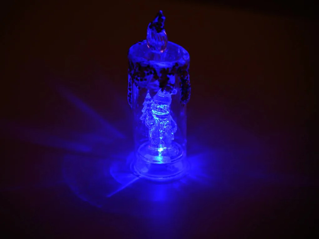 LED stĺpová sviečka SANTA 16 cm transparentná - viac variantov