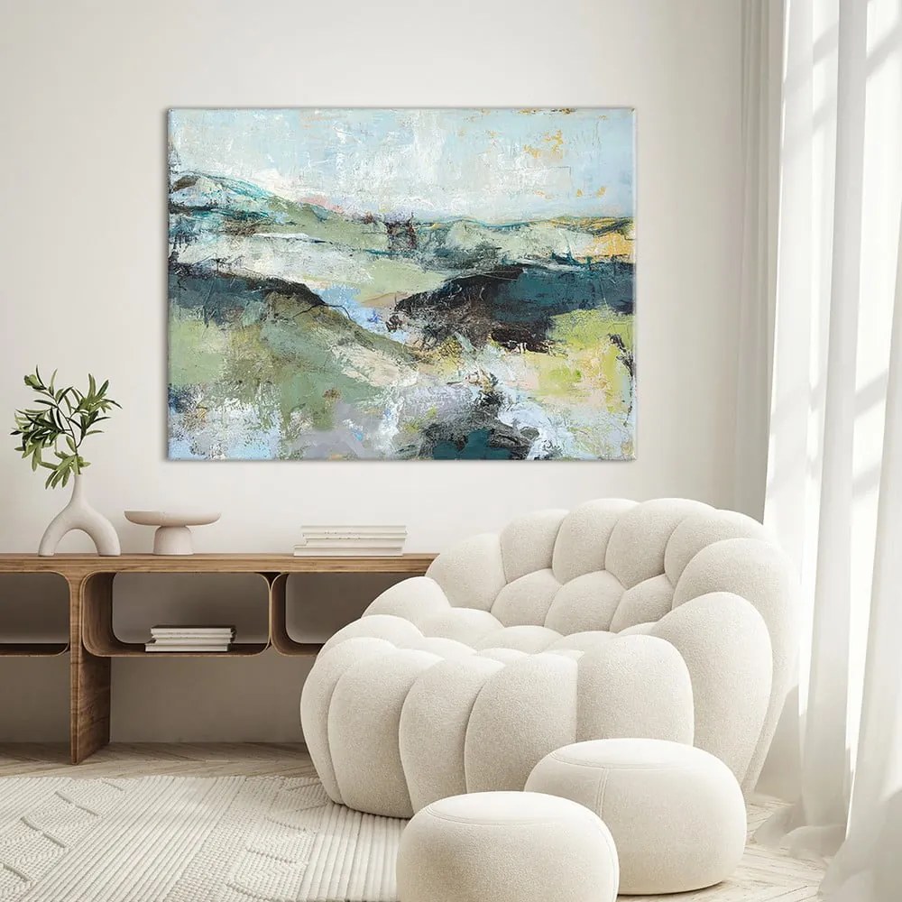 Obraz s ručne maľovanými prvkami 118x90 cm Green Mountain – Malerifabrikken