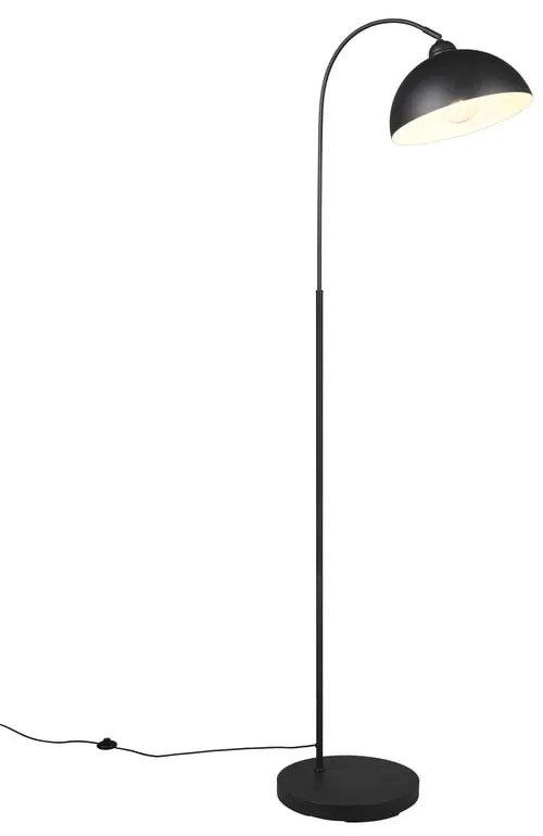 Čierna stojacia lampa s kovovým tienidlom (výška 170 cm) Sierra – Reality