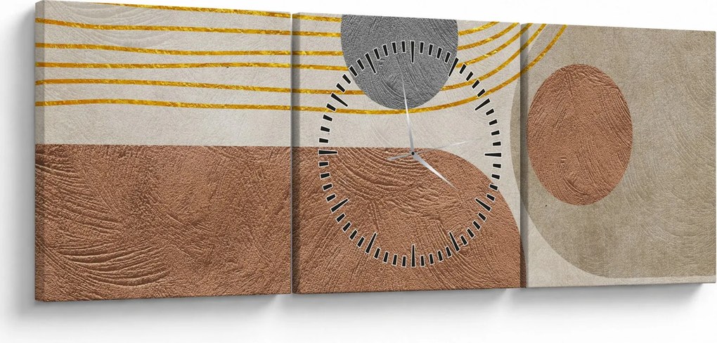 Obraz - Moderná koláž (s hodinami) (90x30 cm)