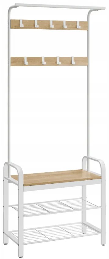 Kovová predsieňová stena PURE 183 cm, krémová/dub sonoma