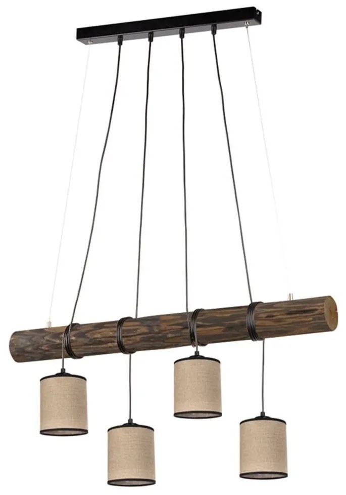 Spot-Light 68859456 - Luster na lanku NEGRO 4xE27/25W/230V borovica