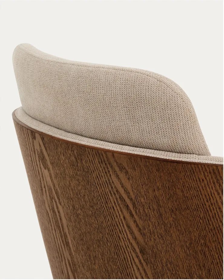 Hnedá čalúnená kancelárska stolička Madai – Kave Home