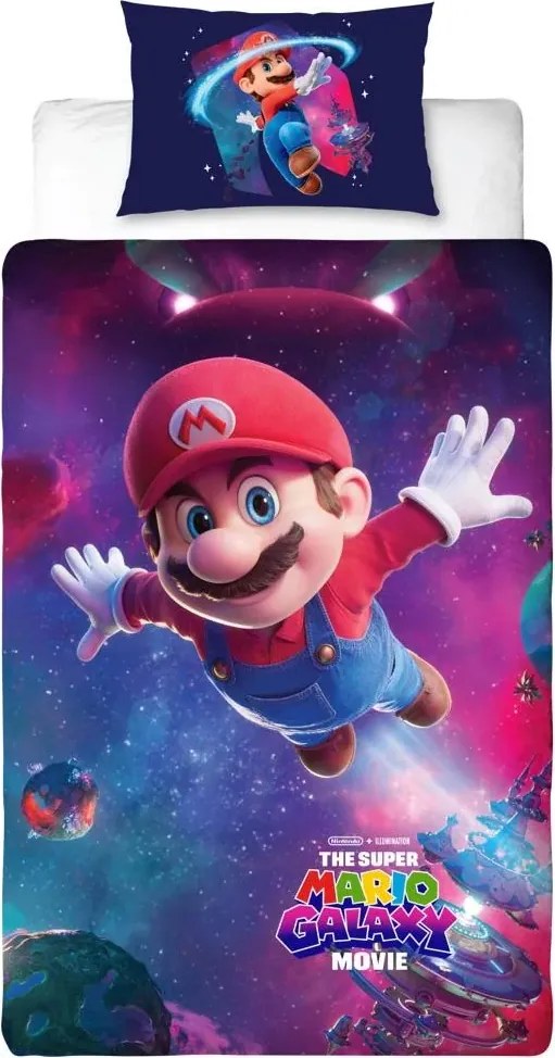 3D Bavlnené obliečky MARIO GALAXY farebné, 100% bavlna Rozmer obliečky: 70 x 80 cm | 140 x 200 cm