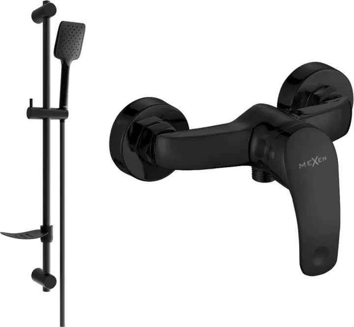 Mexen Fabia DF62 sprchová batéria so sprchovou zostavou, čierna- 74654DF62-70