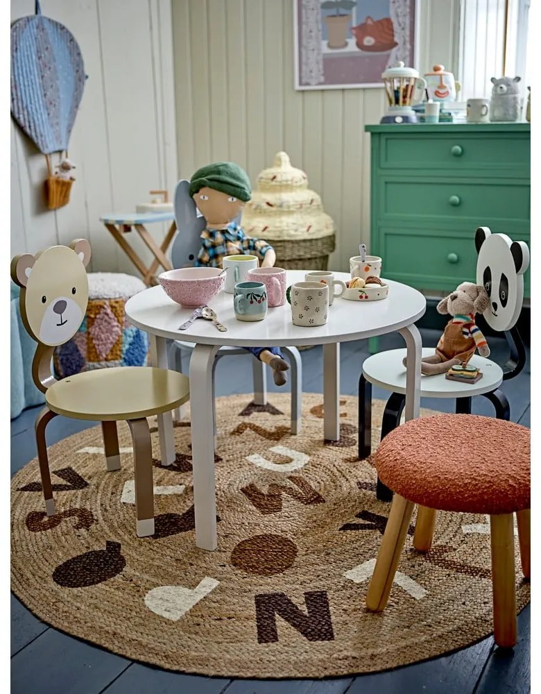 Jutový okrúhly koberec v prírodnej farbe ø 130 cm Dinne – Bloomingville Mini