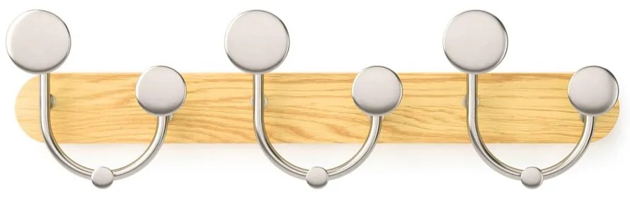 Biely prírodný hliníkový nástenný vešiak Melody - Umbra