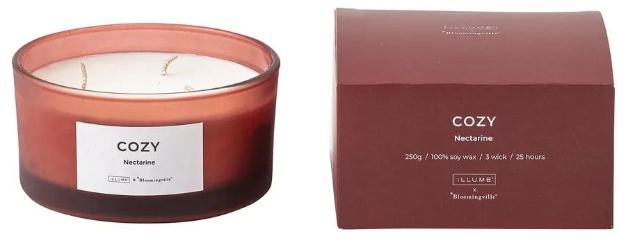 Vonná sviečka doba horenia 25 h Cozy Nectarine – ILLUME x Bloomingville