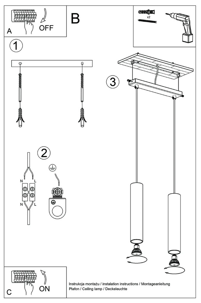 Závesné svietidlo Lagos, 2x béžové kovové tienidlo