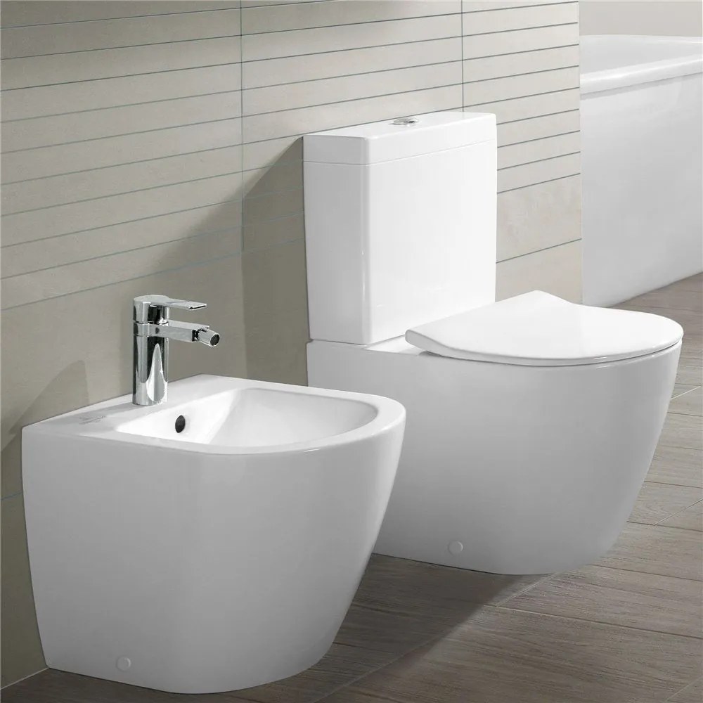 VILLEROY &amp; BOCH Subway 2.0 WC misa kombi s hlbokým splachovaním bez vnútorného okraja, zadný odpad, 370 x 700 mm, biela alpská, 5617R001