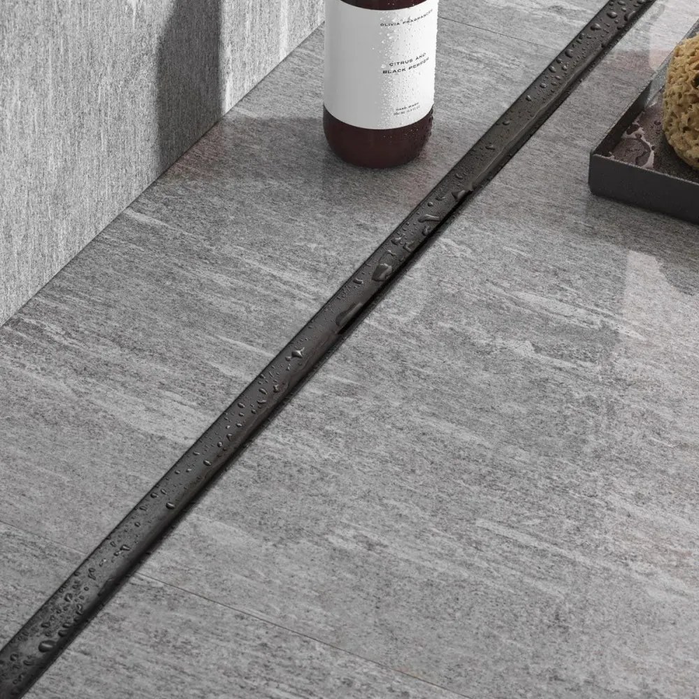 GEBERIT CleanLine50 sprchový žľab, kompletážna súprava, dĺžka 30 – 130 cm, brúsený čierny chróm, 154.447.QC.2