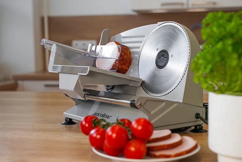 Elektrický krájač BestBerg BBS-400 / 400 W / šedá