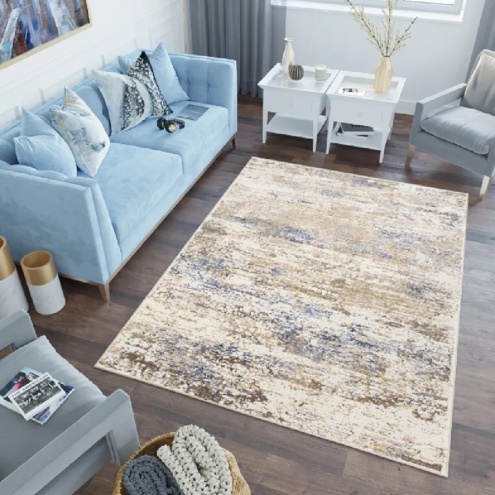 TA Béžovo-hnedý moderný koberec Mosso Rozmer: 80x150 cm