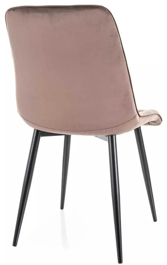 Jedálenská stolička Chic Velvet, cappuccino / čierna