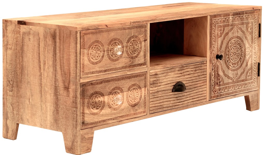 furniture-nabytek.cz - TV stolík rustikálny z dreva mango 120x50x45