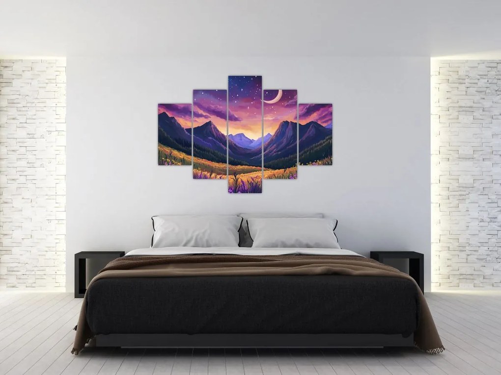 Obraz - Fialová krajina (150x105 cm)