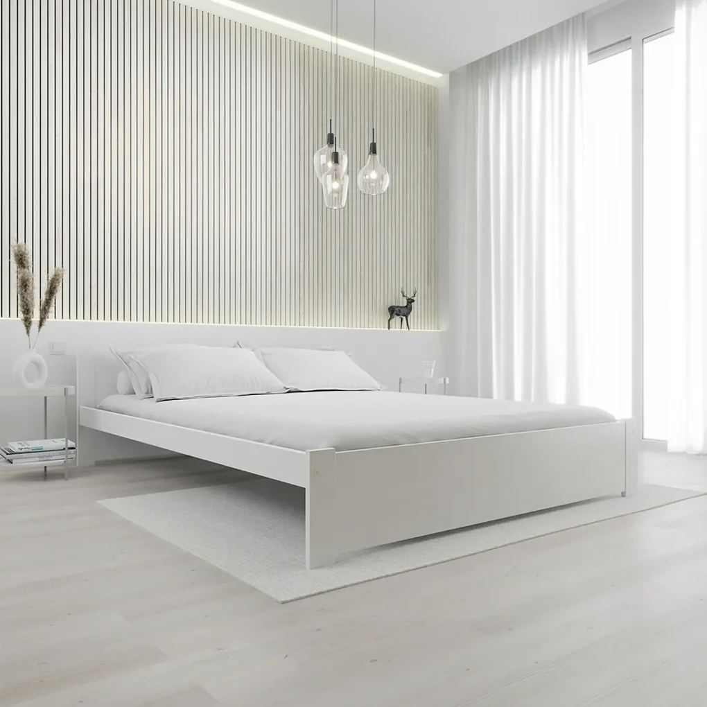 Posteľ IKAROS 140 x 200 cm, biela Rošt: S latkovým roštom, Matrac: Matrac COCO MAXI 20 cm
