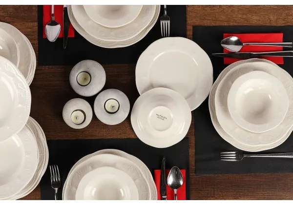 24-dielna jedálenská súprava biela/porcelán