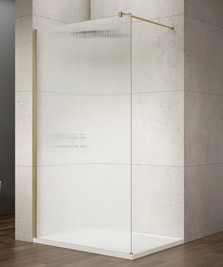Gelco Gelco, VARIO GOLD MATT jednodielna sprchová zástena na inštaláciu k stene, sklo nordic, 1100 mm, GX1511-10