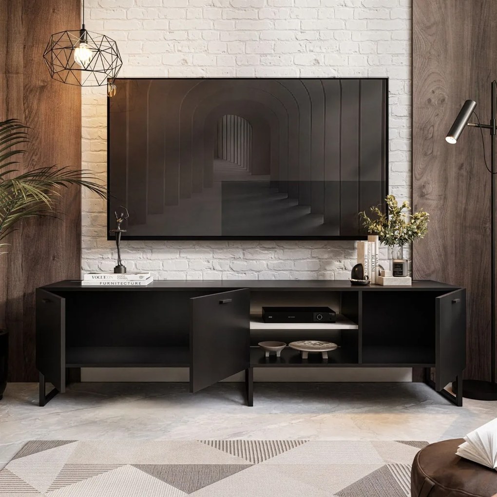 TV STOLÍK YSABEL ČIERNY 185 cm