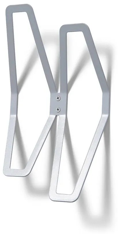 Nástenný designový vešiak dvojitý, sivá