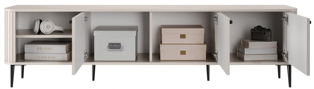 TV skrinka Vesper 3D 187 cm - kašmír / čierne nohy