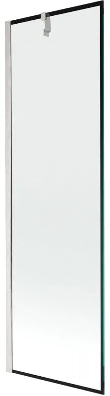 Mexen Next, 1-krídlová vaňová zástena 60 x 150 cm, 6mm číre sklo - čierny vzor, oceľová, 895-060-000-00-70-97